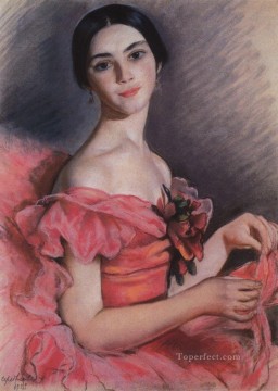 retrato de yekaterina heidenreich en rojo ruso Pinturas al óleo